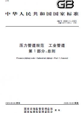 國(guó)標(biāo)T 20801.1-2020 壓力管道規(guī)范 工業(yè)管道 第1部分:總則