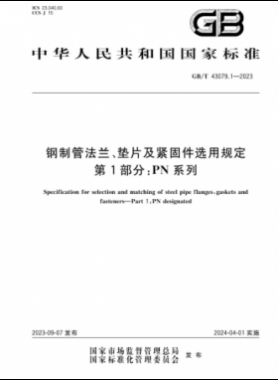 鋼制管法蘭、墊片及緊固件選用規(guī)定 第1部分：PN系列國標/T 43079.1-2023