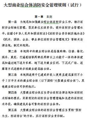 關(guān)于印發(fā)《大型商業(yè)綜合體消防安全管理規(guī)則(試行)》的通知